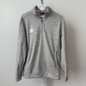 Adidas sz M Gray Quarter Zip  Pullover Athletic Sweatshirt Casual Outdoors